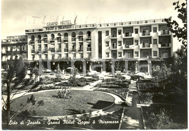 1957 LIDO DI JESOLO (VE) Grand Hotel BAGNI & MIRAMARE *Cartolina FG VG