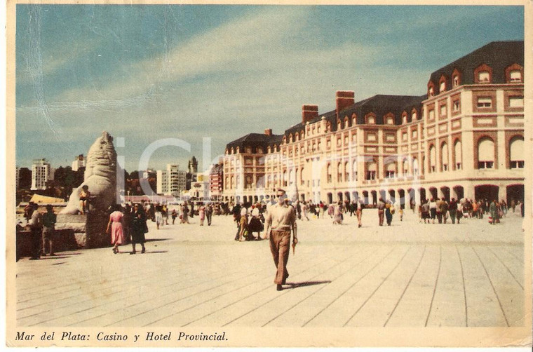 1957 MAR DE PLATA (ARGENTINA) Casinò e Hotel Provincial *Cartolina FP VG