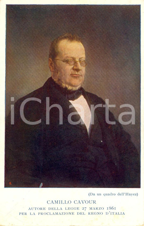 1910 ca ARTE Francesco HAYEZ  - Conte Camillo CAVOUR *Cartolina FP NV
