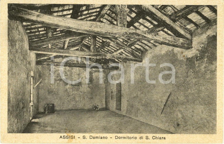1930 ca ASSISI (PG) Dormitorio SANTA CHIARA chiesa San DAMIANO *Cartolina FP NV
