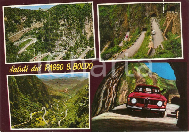 1974 VALBELLUNA Alfa Romeo al Passo SAN BOLDO *Cartolina ILLUSTRATA FG VG