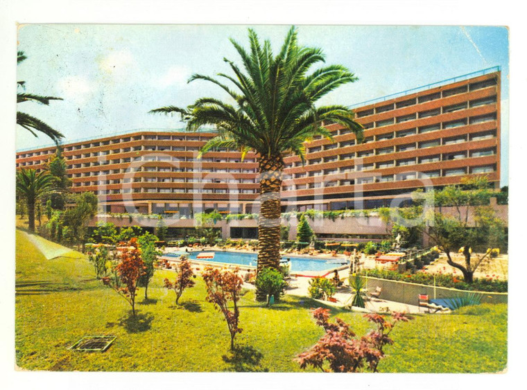 1965 ROMA MONTE MARIO CAVALIERI HILTON Hotel e piscina *Cartolina VINTAGE FG VG