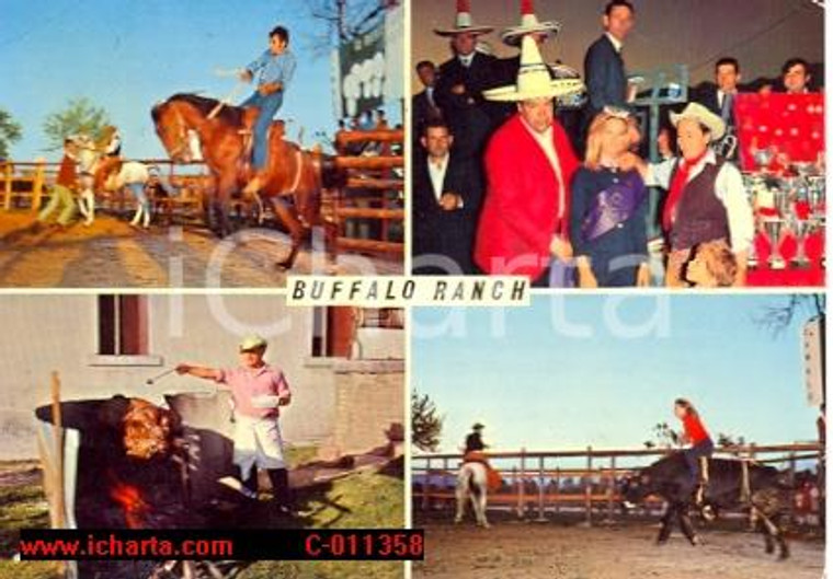 1975 ca SAN ZENONE DEGLI EZZELINI (TN) Vedutine BUFFALO RANCH *Cartolina Vintage