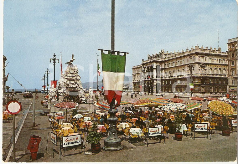 1976 TRIESTE Piazza UNITA' D'ITALIA Gelati ALEMAGNA *Cartolina ANIMATA FG NV
