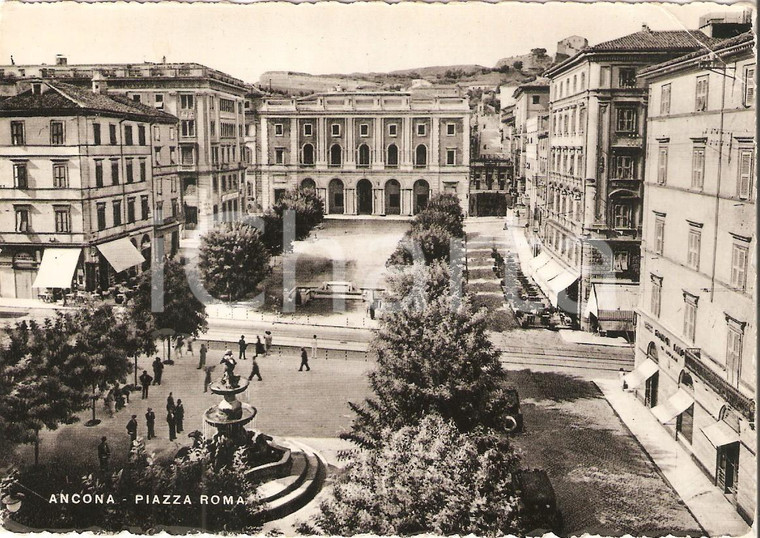 1950 ANCONA Veduta di Piazza Roma *Cartolina FG VG