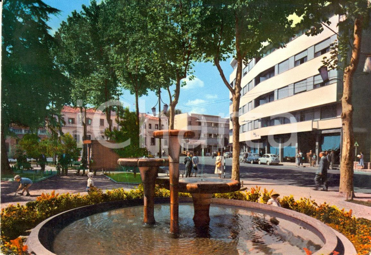1965 MESTRE (VE) La fontana di Piazza SICILIA *Cartolina VINTAGE ANIMATA FG VG