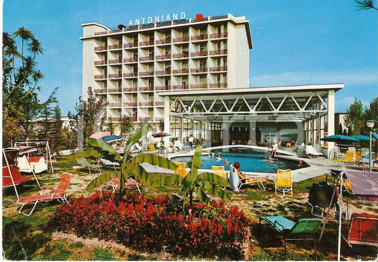 1972 MONTEGROTTO TERME (PD) Piscina Hotel ANTONIANO *Cartolina ANIMATA VINTAGE