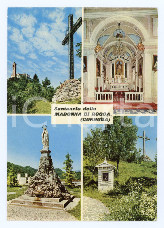 1975 ca CORNUDA (TV) Santuario Madonna della Rocca Vedutine *Cartolina FG VG