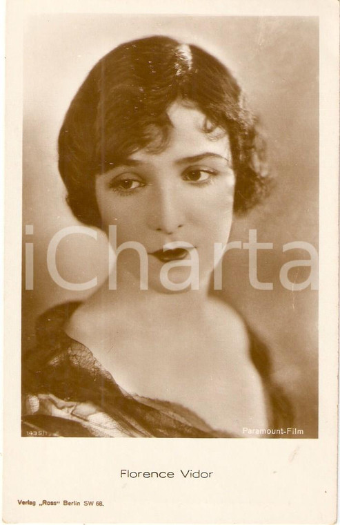 1930 ca CINEMA Actress Florence VIDOR Portrait *Cartolina FP NV