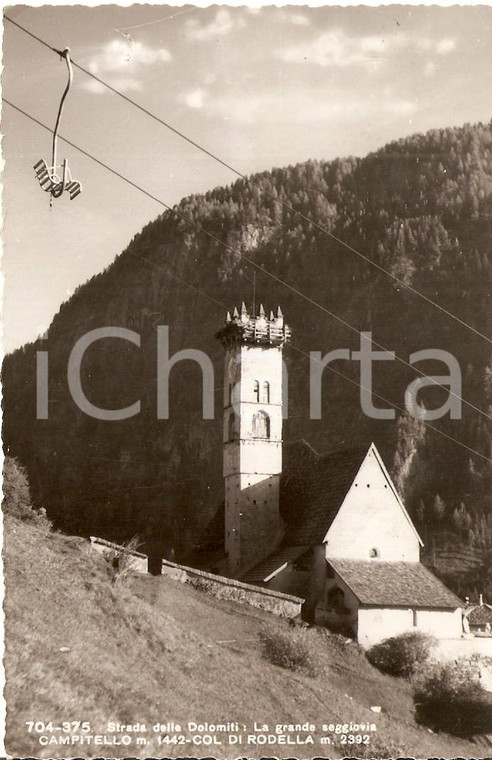 1957 CAMPITELLO DI FASSA (TN) Seggiovia al COL DI RODELLA *Cartolina postale FP