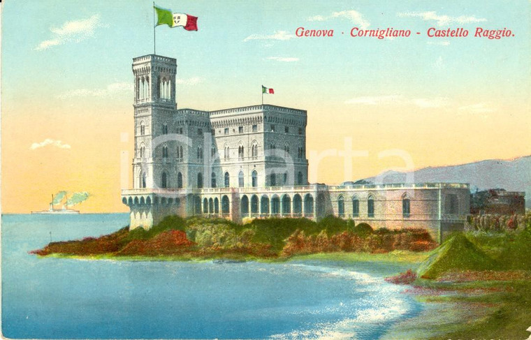 1920 ca GENOVA Veduta del Castello RAGGIO a CORNIGLIANO *Cartolina FP NV