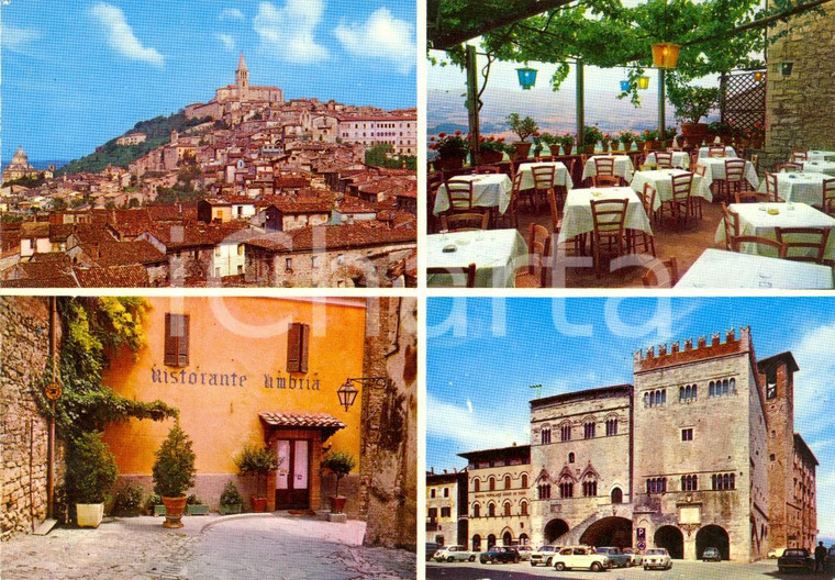 1970 ca TODI (PG) Vedutine ristorante UMBRIA e panorama *Cartolina VINTAGE FG NV