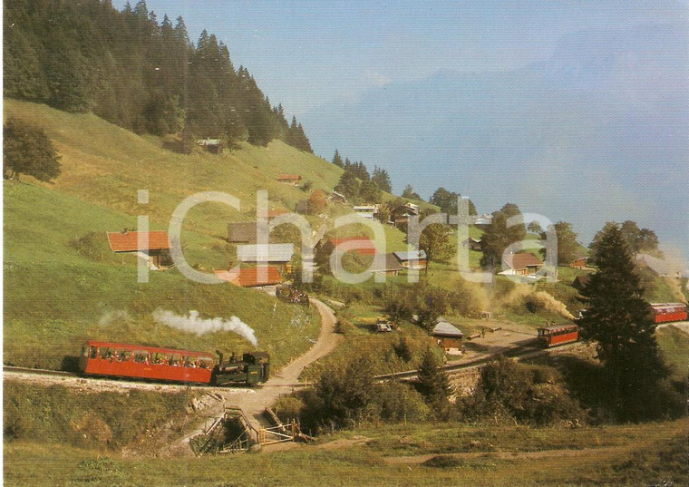 1975 ca SVIZZERA Brienz Rothorn Bahn BRB Treno attraversa PLANALP *Cartolina FG