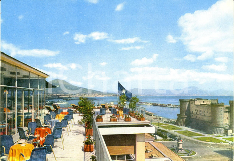 1955 ca NAPOLI Veduta del golfo dall'ALBERGO MEDITERRANEO *Cartolina FG NV