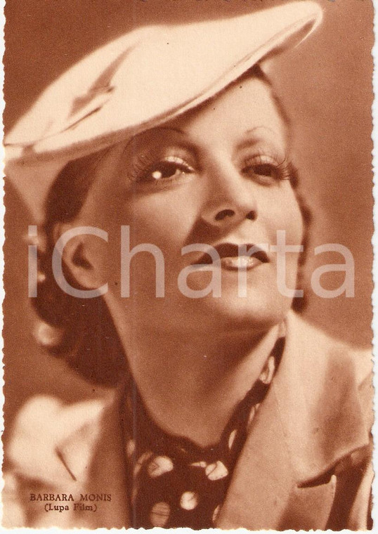 1937 CINEMA Ritratto Barbara MONIS attrice LUPA FILM *Cartolina FG NV