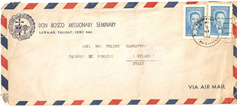 1980 ca TALISAY Lawaan PHILIPPINES Missionary seminary DON BOSCO Busta intestata