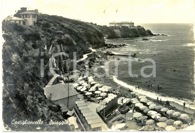 1961 ROSIGNANO MARITTIMO (LI) Panoramica spiaggia CASTIGLIONCELLO *ANIMATA FG VG