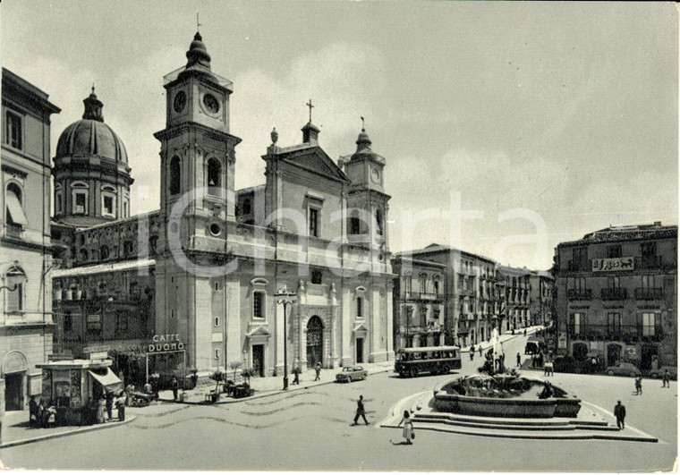 1965 CALTANISSETTA Piazza GARIBALDI e CAFFE' DUOMO *Cartolina FG VG