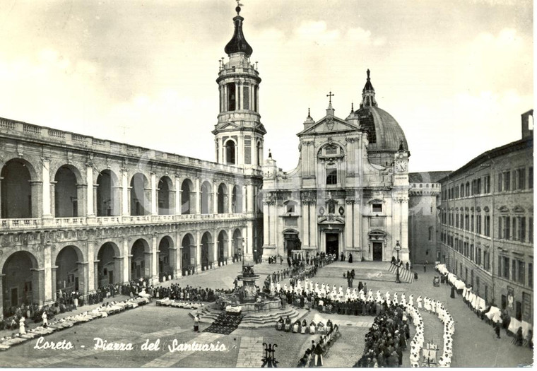 1963 LORETO (AN) Santuario della SANTA CASA durante cerimonia *Cartolina FG VG
