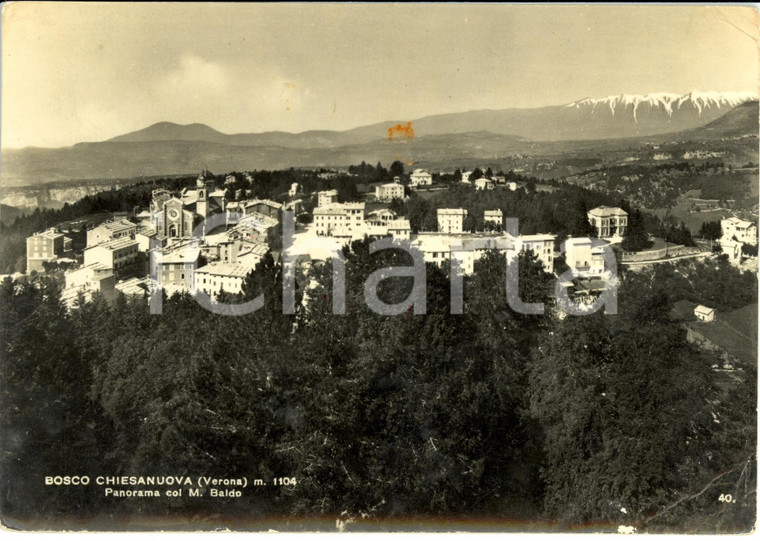 1951 BOSCO CHIESANUOVA (VR) Panorama del paese con monte BALDO *Cartolina FG VG