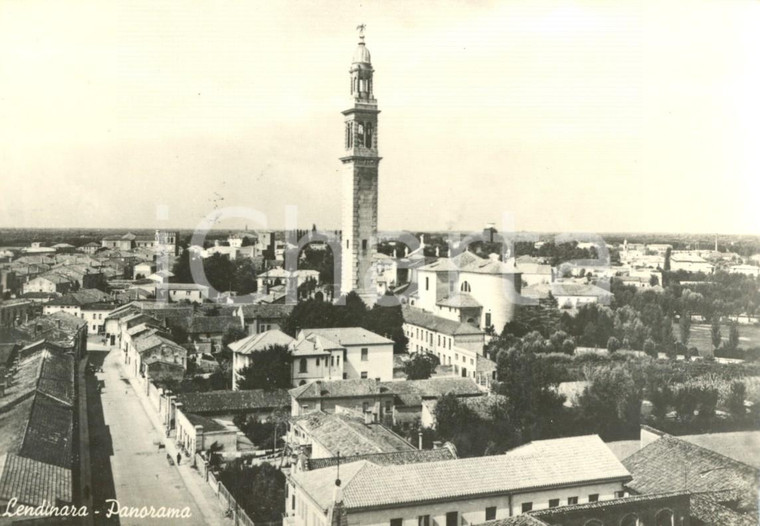 1965 LENDINARA (RO) Panorama generale - DUOMO *Cartolina animata FG VG