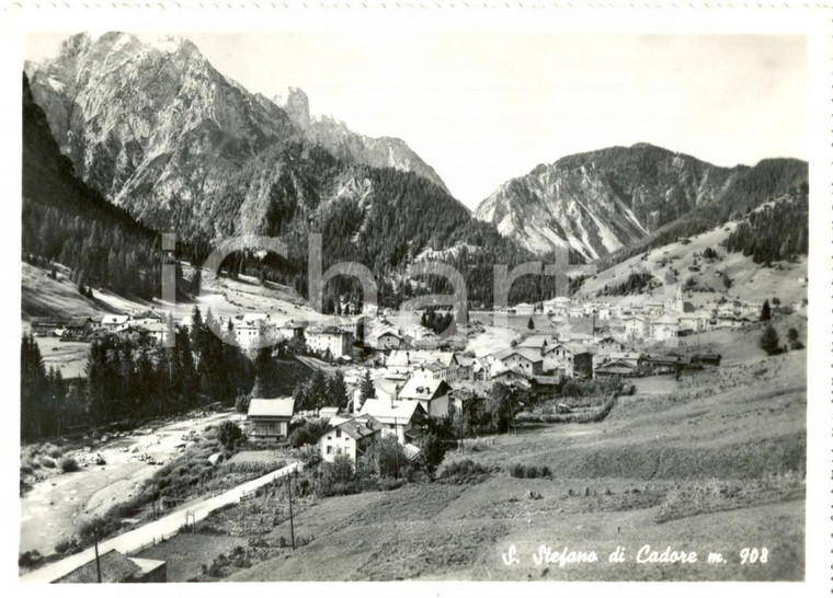 1951 SANTO STEFANO DI CADORE (BL) Panorama della valle *Cartolina postale FG VG