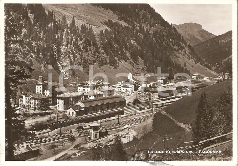 1938 BRENNERO (BZ) Panorama con stazione ferroviaria *Cartolina FG VG
