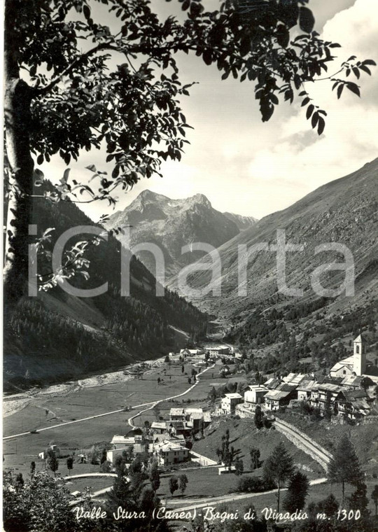 1950 ca VINADIO (CN) Panorama della VALLE STURA *Cartolina postale FG NV