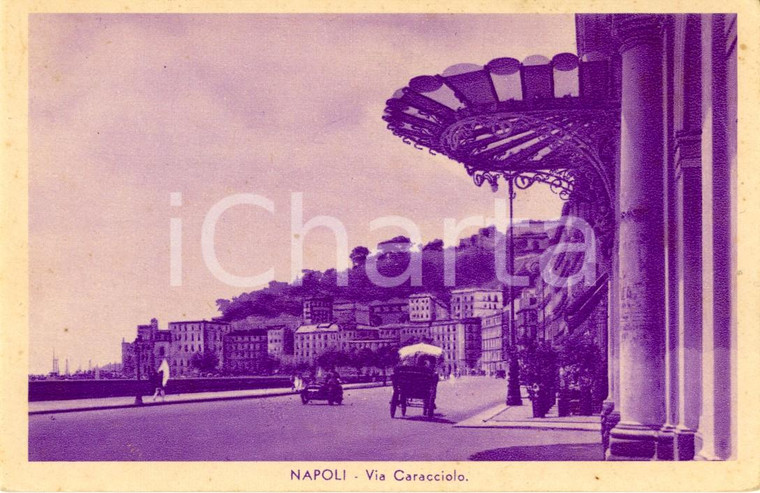 1930 ca NAPOLI Scorcio di via CARACCIOLO *Cartolina postale ANIMATA FP NV