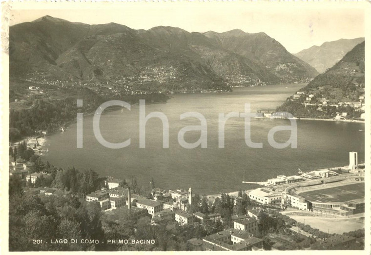 1946 COMO Il primo bacino del Lago con lo stadio *FG VG