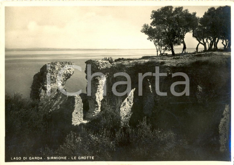 1949 SIRMIONE (BS) Le GROTTE di CATULLO sul lago di Garda *Cartolina FG VG