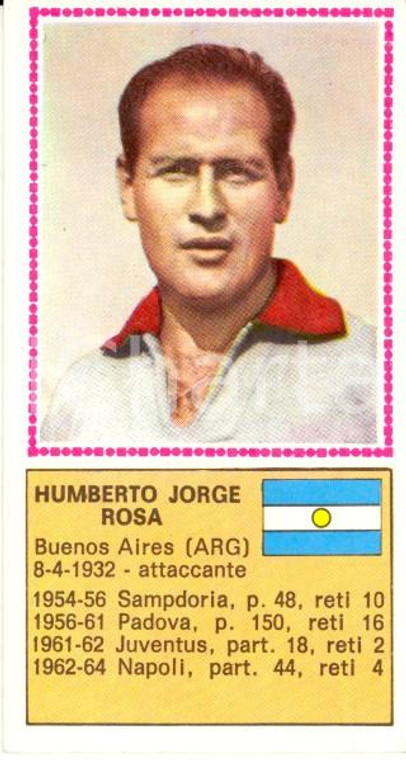 PANINI - CALCIATORI 1970-1971 Figurina Humberto Jorge ROSA *Serie A allenatore