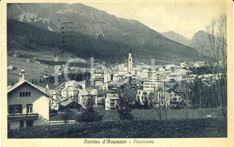 1933 CORTINA D'AMPEZZO (BL) Veduta panoramica dell'abitato *Cartolina FP VG