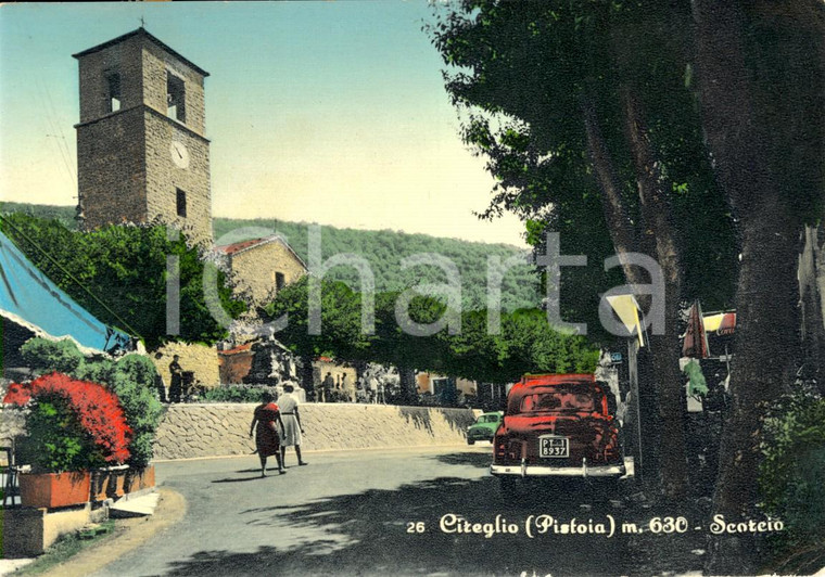 1962 CIREGLIO (PT) Scorcio del paese con auto e passanti *Cartolina FG VG