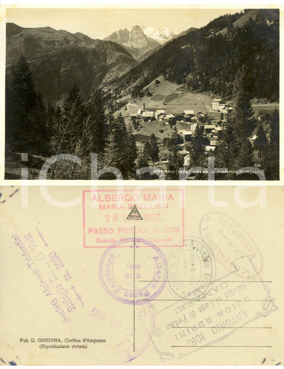1927 LIVINALLONGO DEL COL DI LANA (BL) Veduta frazione ANDRAZ verso MARMOLADA