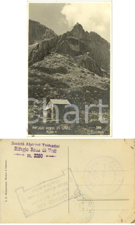 1927 VIGO DI FASSA (TN) Gruppo CATINACCIO Veduta rifugio RODA di VAEL *FP NV