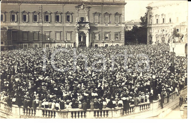 1915 ca ROMA QUIRINALE Folla in piazza per Festa dello Statuto *Cartolina RARA
