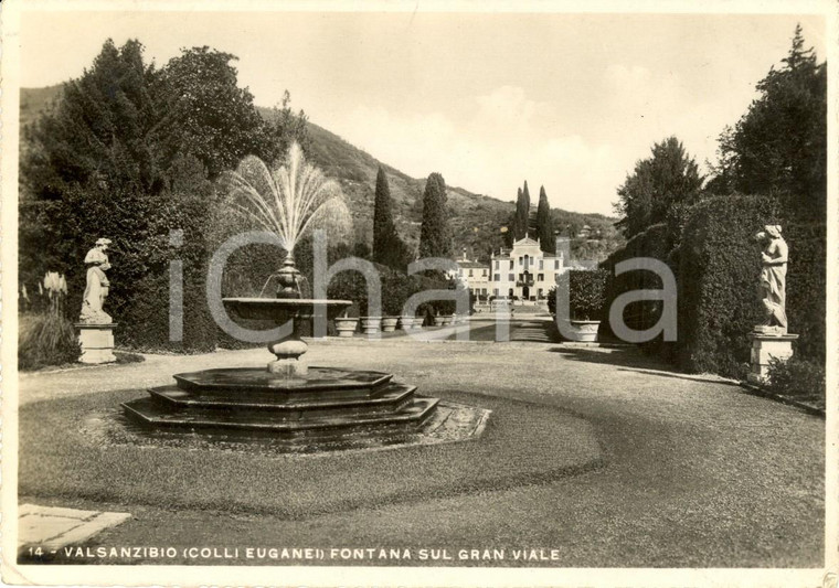 1939 GALZIGNANO TERME (PD) Fontana sul Gran Viale di Villa BARBARIGO *FG VG