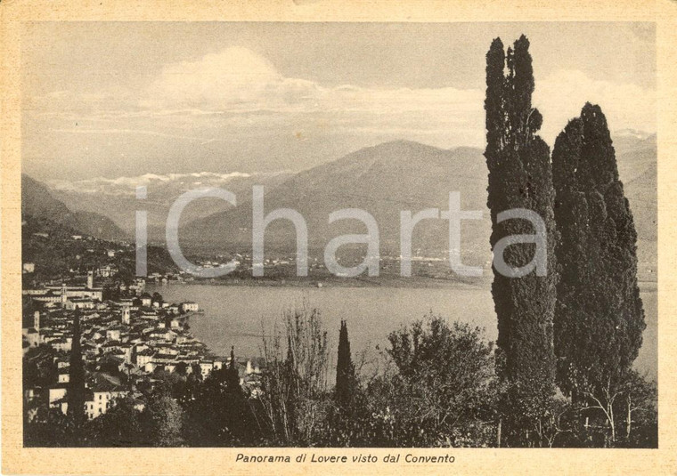 1940 ca LOVERE (BG) Panorama paese e Lago d'ISEO dal convento CAPPUCCINI *FG NV