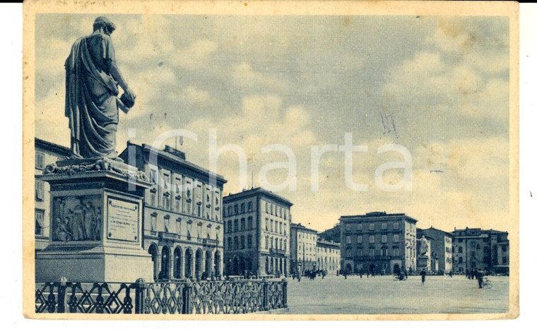 1948 LIVORNO Piazza della REPUBBLICA *Cartolina ANIMATA FP VG