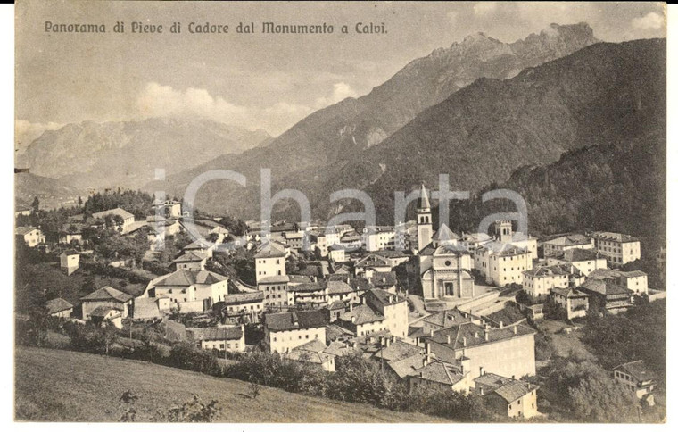 1916 PIEVE DI CADORE (BL) Panorama dal monumento a Calvi *Cartolina FP VG