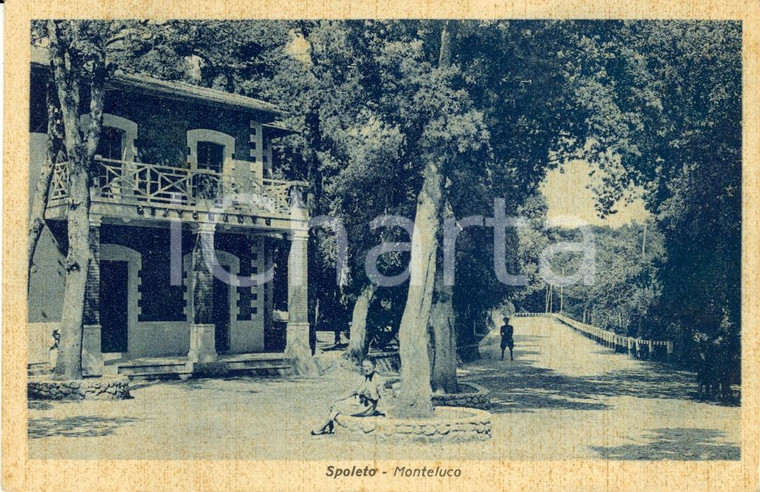 1948 SPOLETO (PG) Veduta della frazione MONTELUCO *Cartolina ANIMATA FP VG