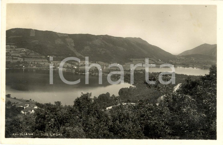1949 AVIGLIANA (TO) Panorama con i due laghi *Cartolina FP VG