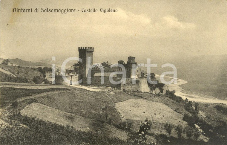 1909 SALSOMAGGIORE TERME (PR) Veduta del Castello di VOGOLENO *Cartolina FP VG
