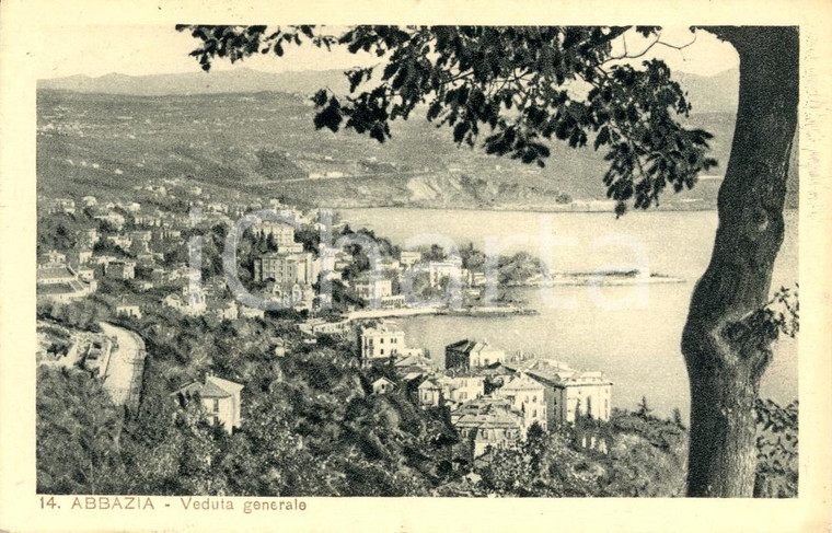 1933 ABBAZIA / OPATIJA (CROAZIA) Veduta panoramica del paese *Cartolina FP VG
