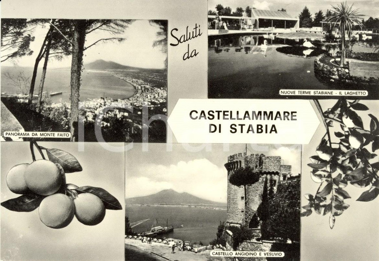 1950 ca CASTELLAMARE DI STABIA (NA) Vedutine Castello ANGIOINO *Cartolina FG NV