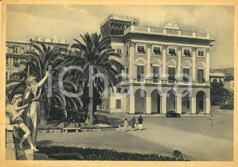 1940 ca CHIAVARI (GE) Veduta del Palazzo Municipale *Cartolina ANIMATA FG NV