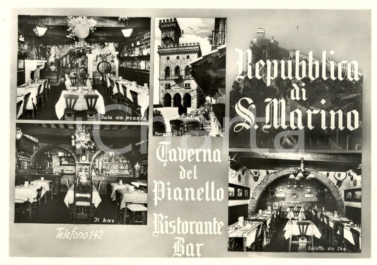 1960 ca REPUBBLICA SAN MARINO Ristorante TAVERNA del PIANELLO *Cartolina FG NV