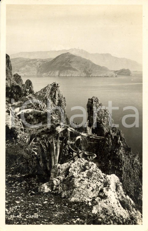 1941 CAPRI (NA) Veduta panoramica della costa dalla scogliera *Cartolina FP VG