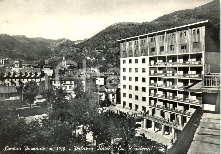 1959 LIMONE PIEMONTE (CN) Panorama e Hotel LA RESIDENCE *Cartolina postale FG VG